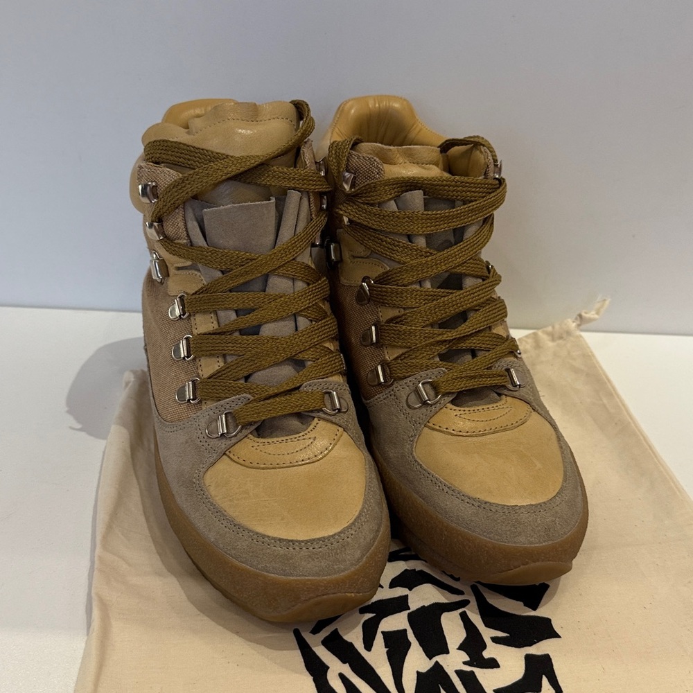 Isabel Marant Stylish Tan and Brown Women's Sneakers
